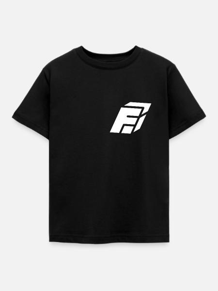 Abstract F Brief - Kinder T-Shirt - Schwarz