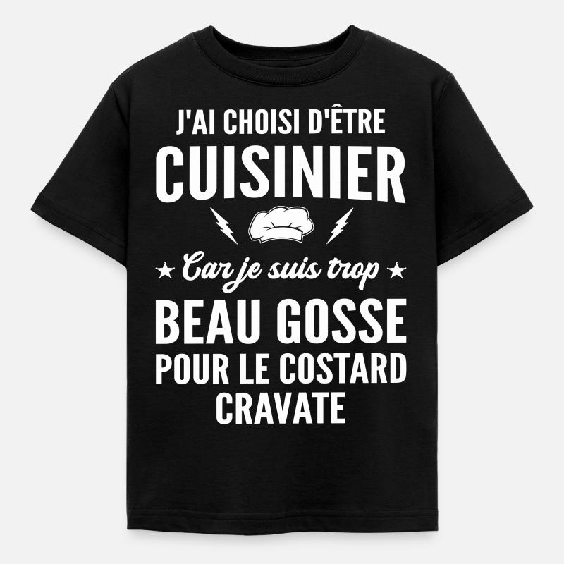 cuisinier et beau gosse - T-shirt Enfant - noir