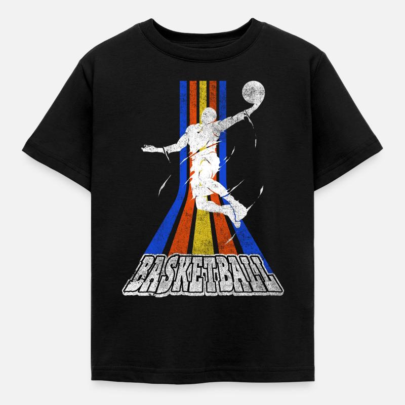 Basketteur Basketteur Dunking Vintage Retro - T-shirt Enfant - noir
