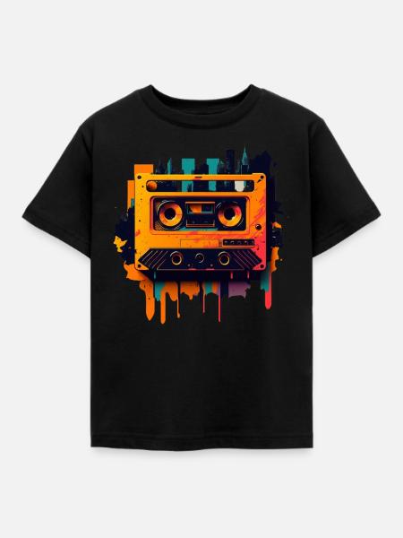 Retro Mixtape - Kinder T-Shirt - Schwarz