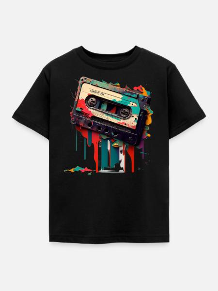 Retro Mixtape - Kinder T-Shirt - Schwarz