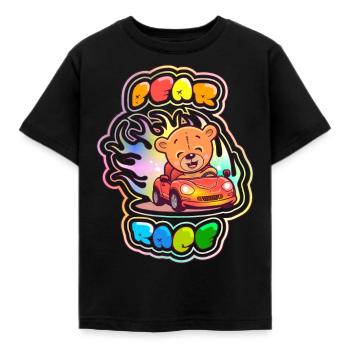 Teddy Bear Race 1 - Kids' T-Shirt - black - Front - AI Model Kid Female (0cm)