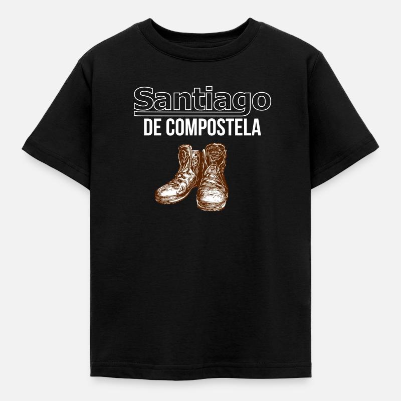 Saint-Jacques-de-Compostelle Chemin de Saint-Jacques Pèlerins - T-shirt Enfant - noir