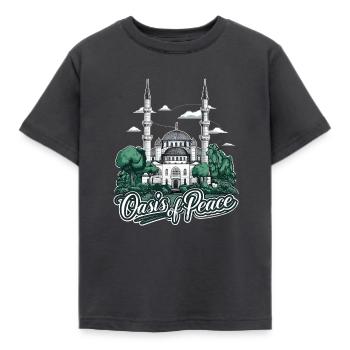 Majestätische Moschee & islamische Kultur - Kinder T-Shirt - Dunkelgrau - Vorne - AI Model Kid Female (0cm)