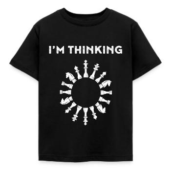 Schach Ich denke nach Lustiges Geschenk - Kinder T-Shirt - Schwarz - Vorne - AI Model Kid Female (0cm)