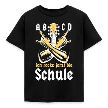 Einschulung Schulanfang Rocke jetzt die Schule - Kinder T-Shirt - Schwarz - Vorne - AI Model Kid Female (0cm)