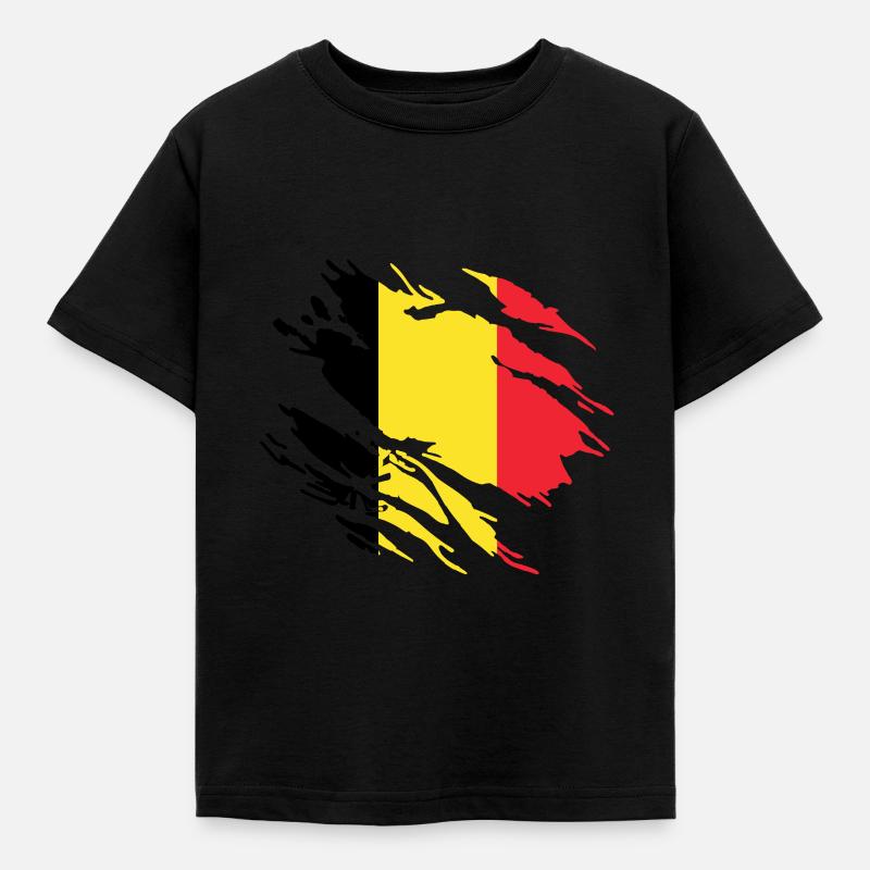 Drapeau de la Belgique - T-shirt Enfant - noir