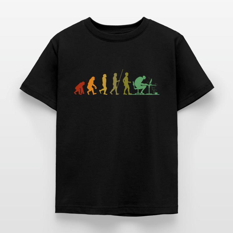Computer Evolution Computerfreak Programmierer Kinder T-Shirt