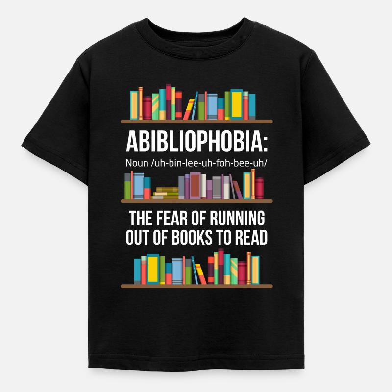 Reading reader books book gift - Kids' T-Shirt - black