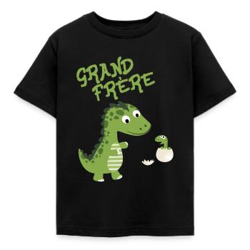 Grand frère Dino - Grand Frere - T-shirt Enfant - noir - Devant - AI Model Kid Female (0cm)
