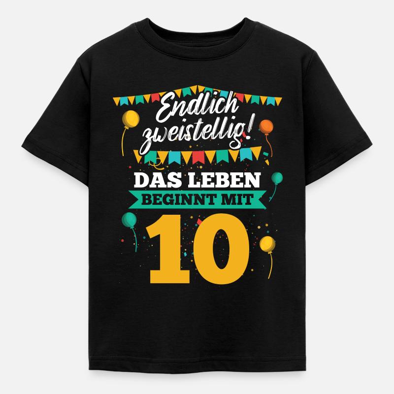 10 Geburtstag junge mädchen Geburtstagsshirt 10 - Kinder T-Shirt - Schwarz