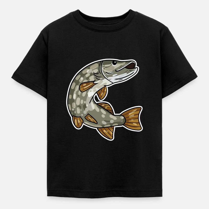 Hecht - Kinder T-Shirt - Schwarz