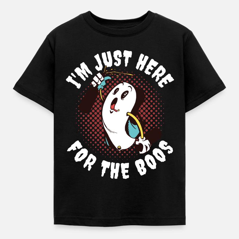 Im Just Here For The Boos Geist Geschenk - Kinder T-Shirt - Schwarz