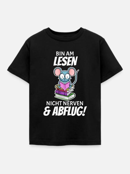 Lesen Buch Bücher Leser Geschenk - Kinder T-Shirt - Schwarz