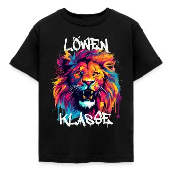 Graffiti Löwenklasse Grundschule Klassentier - Kinder T-Shirt - Schwarz - Vorne - AI Model Kid Female (0cm)
