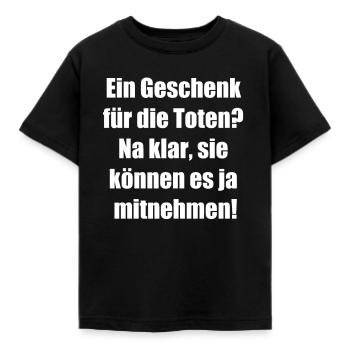 Totensonntags-Geschenke - Kinder T-Shirt - Schwarz - Vorne - AI Model Kid Female (0cm)