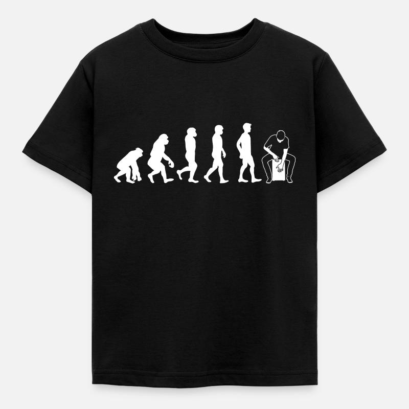 Evolution Cajón T-Shirt Gift Cajon Kachon - Kids' T-Shirt - black