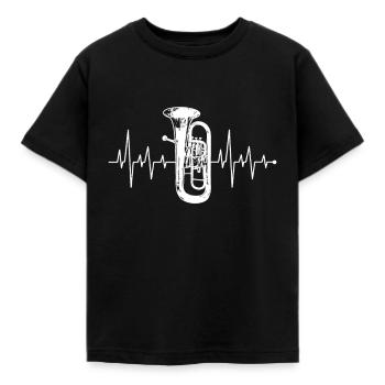 Maillot de bain tuba à rythme cardiaque Heartbeat Heartline - T-shirt Enfant - noir - Devant - AI Model Kid Female (0cm)