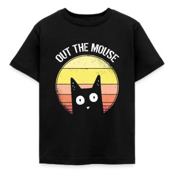 Out the Mouse Denglisch from the mouse cat holder - Kids' T-Shirt - black - Front - AI Model Kid Female (0cm)