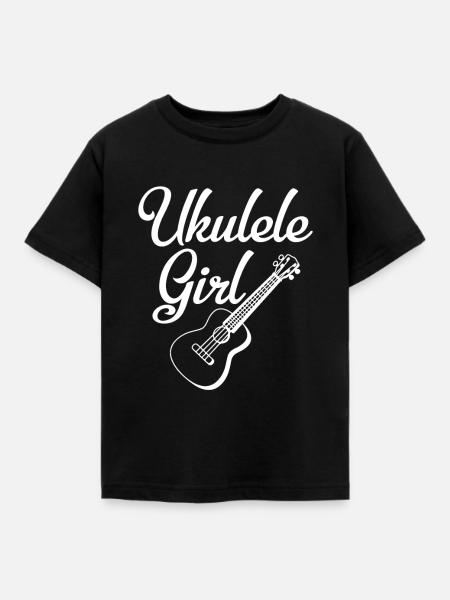 Ukulele Girl Geschenk - Kinder T-Shirt - Schwarz