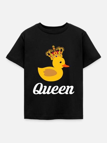 Gummiente Geschenk Queen - Kinder T-Shirt - Schwarz