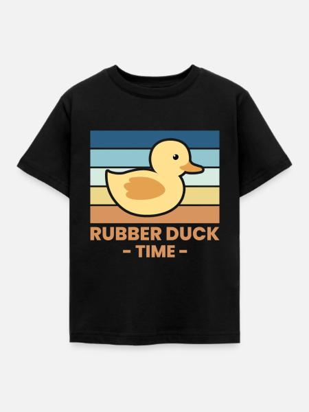 Rubber Duck Time Gummiente Geschenk - Kinder T-Shirt - Schwarz