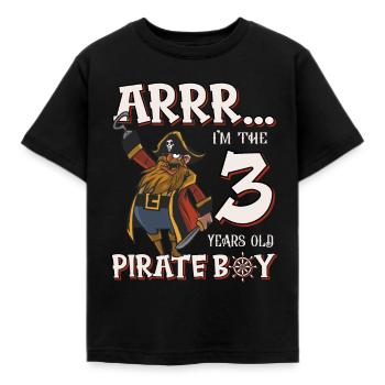 Pirate Boy 3 ans pirate 3ème anniversaire - T-shirt Enfant - noir - Devant - AI Model Kid Female (0cm)