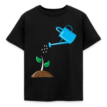 Garden plants pour - Kids' T-Shirt - black - Front - AI Model Kid Female (0cm)