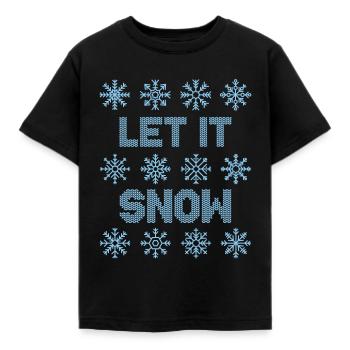 Let It Snow - Kinder T-Shirt - Schwarz - Vorne - AI Model Kid Female (0cm)