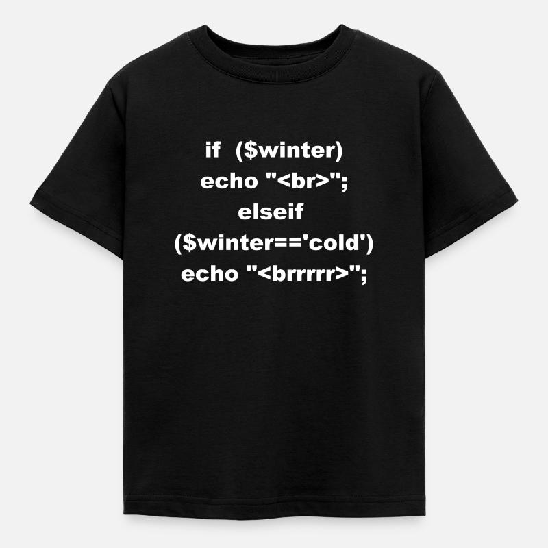 Programmers freezes in winter - Kids' T-Shirt - black