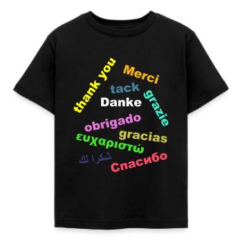 Danke - Kinder T-Shirt - Schwarz - Vorne - AI Model Kid Female (0cm)