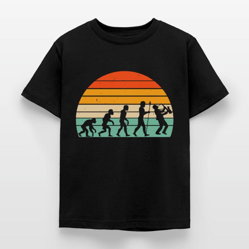 Evolution saxophone player Kids' T-Shirt