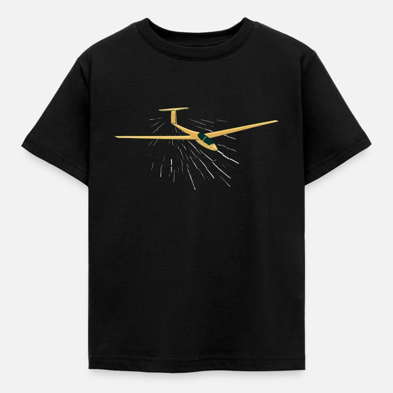 Glider pilot love nerd gift idea pilot - Kids' T-Shirt - black