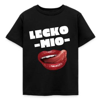 LECKO MIO - DAS LUSTIGE ZUNGEN SPRUCH MOTIV - Kinder T-Shirt - Schwarz - Vorne - AI Model Kid Female (0cm)