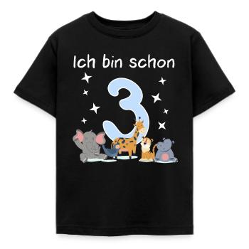 Ich bin schon 3 - Schönes 3. Geburtstag Kinder - Kinder T-Shirt - Schwarz - Vorne - AI Model Kid Female (0cm)