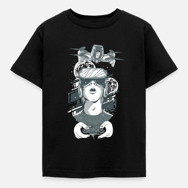 Drones opérateur, pilote de drones avec un drone - T-shirt Enfant - noir