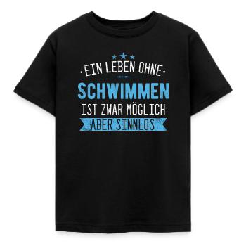 Schwimmen Schwimmer Wassersport Sport Spruch - Kinder T-Shirt - Schwarz - Vorne - AI Model Kid Female (0cm)