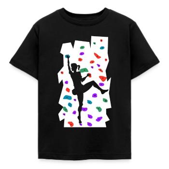 Bouldern - Kinder T-Shirt - Schwarz - Vorne - AI Model Kid Female (0cm)