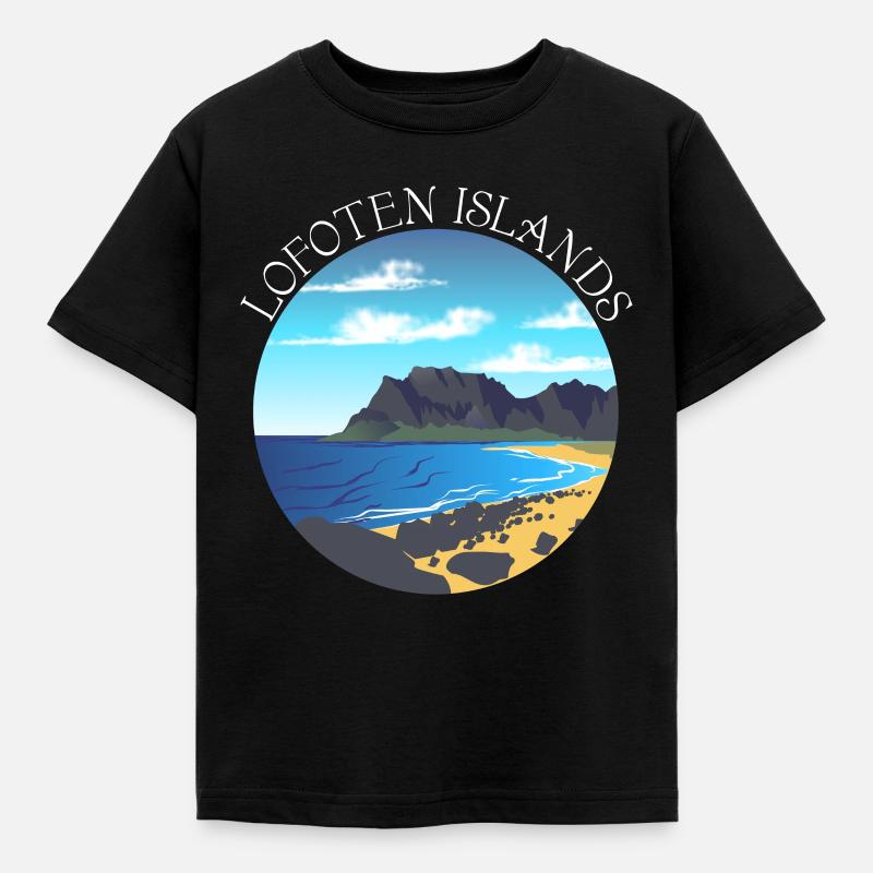 Lofoten Islands - Kinder T-Shirt - Schwarz