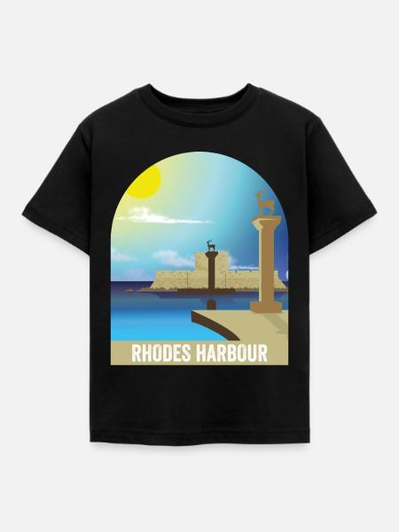 Rhodos - Kinder T-Shirt - Schwarz