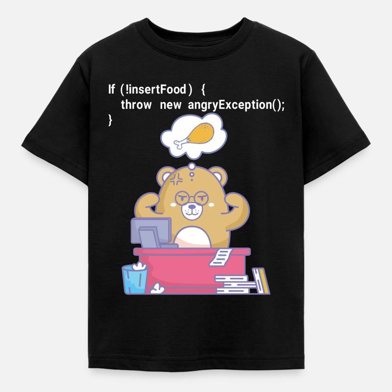 Hungry programming - Kids' T-Shirt - black