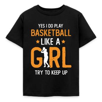 basketball mädchen - Kinder T-Shirt - Schwarz - Vorne - AI Model Kid Female (0cm)