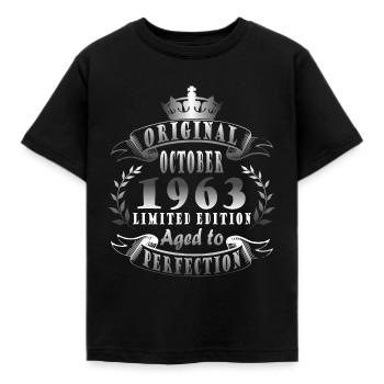 oktober 1963 Jahrestag oktober 1963 oktober - Kinder T-Shirt - Schwarz - Vorne - AI Model Kid Female (0cm)
