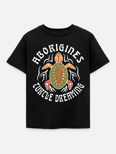Aborigines Turtle Dreaming - Kinder T-Shirt - Schwarz