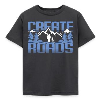 Create roads - Kinder T-Shirt - Dunkelgrau - Vorne - AI Model Kid Female (0cm)