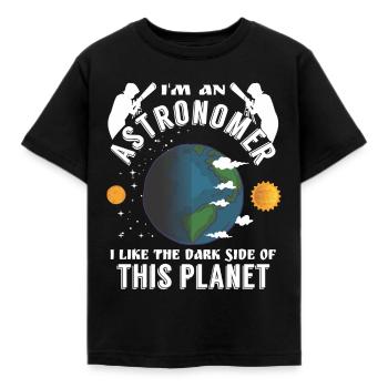 Astronome : J’aime le côté obscur de cette planète - T-shirt Enfant - noir - Devant - AI Model Kid Female (0cm)