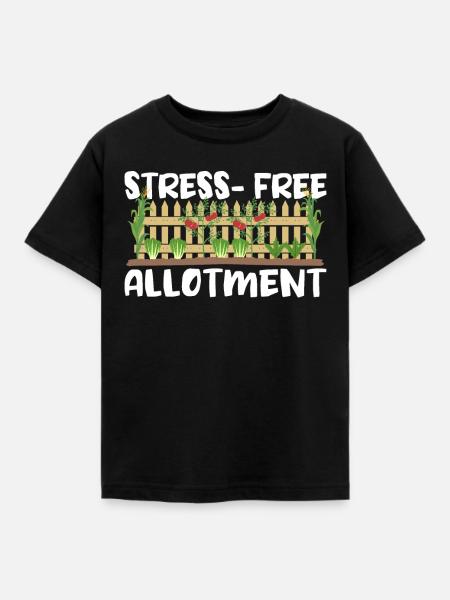Stressfreier Schrebergarten - Kinder T-Shirt - Schwarz