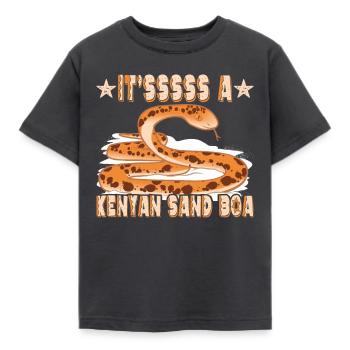Es ist eine kenianische Sandboa - Kinder T-Shirt - Dunkelgrau - Vorne - AI Model Kid Female (0cm)