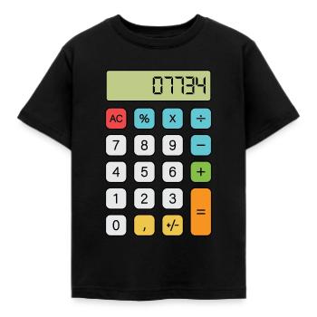 Bonjour Calculatrice - T-shirt Enfant - noir - Devant - AI Model Kid Female (0cm)