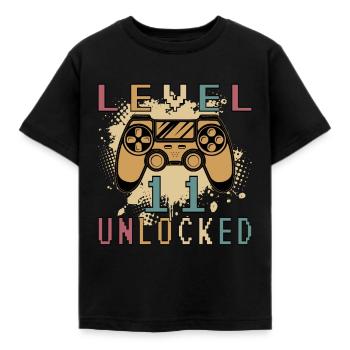 Level 11 Jahr unlocked Gaming Geburtstagsgeschenk - Kinder T-Shirt - Schwarz - Vorne - AI Model Kid Female (0cm)